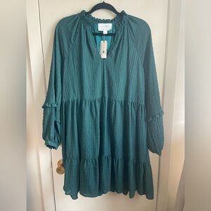 Anthropology Teal Dress